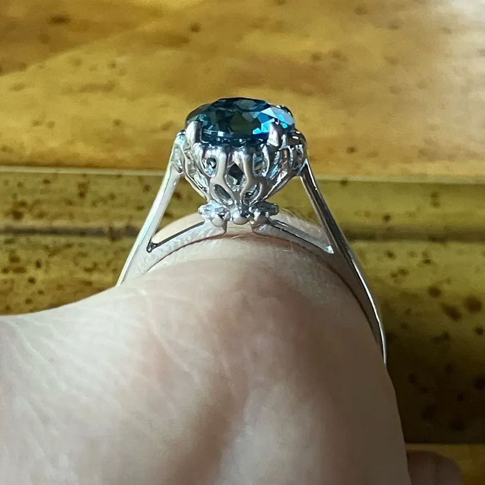 London Blue Topaz Sterling Silver Ring Size 9.75